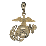 Marine Corps 14K Gold Eagle Globe and Anchor Pendant 1