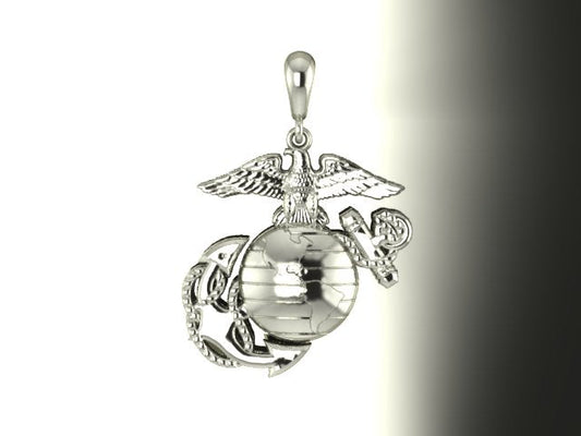 14K .75 inch White Gold EGA Pendant