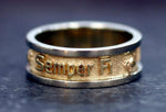 14K Gold Two Tone Marine Corps Wedding Band