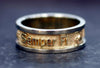 14K Gold Two Tone Marine Corps Wedding Band