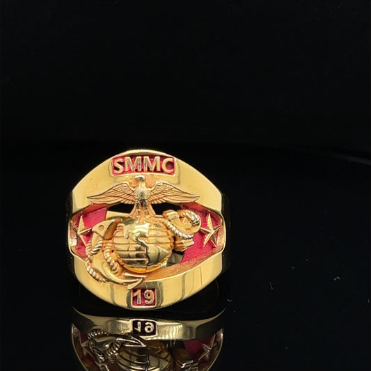 14K Gold Custom Marine Corps Ring For SMMC