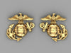 Beautiful Gold Marine Corps Eagle Globe and Anchor Cufflinks with black background