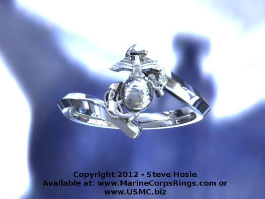 Beautiful Gold Marine Corps Ring for the Ladies