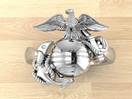 Beautiful Marine Corps Ring for the Ladies Design 100