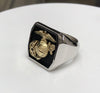 Beautiful Marine Corps Ring with Gold Eagle Globe and Anchor MR16