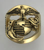 Custom Gold Marine Corps Ring with SgtMaj Rank and Years of Service - MR100 High Definition Solid 14K Gold