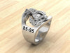 MR100 High Definition Sterling Silver Marine Corps Ring with GySgt Rank