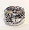 Custom Marine Corps Ring with SSgt Rank and Years of Service - MR100 High Definition Sterling Silver