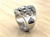 Custom Marine Corps Ring with USMC and Rank - MR100 High Definition Sterling Silver