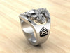 Custom Marine Corps Ring with USMC and Rank - MR100 High Definition Sterling Silver