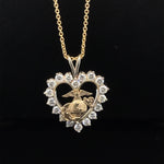 14K Gold Marine Corps Heart Pendant with 18 beautiful Diamonds