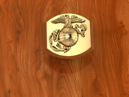 Large 10K Gold Marine Corps Ring