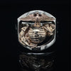 MR200 10K Two Tone Gold Marine Corps Ring with Rank and Years of Service or USMC