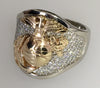 MR51 Solid Two Tone Gold Marine Corps Ring with Diamonds