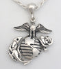 Marine Corps Necklace - Eagle Globe and Anchor Sterling Silver Pendant