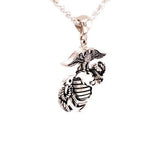 Marine Corps Necklace - Eagle Globe and Anchor Sterling Silver Pendant