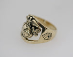 Marine Corps Ring with Rank - Solid 18K Gold - MR10