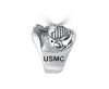 Marine Corps Ring with USMC and 1775 - MR100 HD Sterling Silver Eagle Globe and Anchor