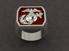 Marine Corps Ring with red background