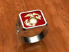 Two Tone FMF Corpsman "DOC" Ring with red background