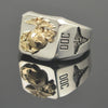 Two Tone Gold Corpsman Ring "DOC" with Eagle Globe and Anchor