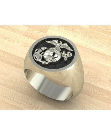 Platinum Marine Corps Rings