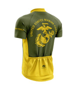 Classic USMC Cycling Jersey - Green and Yellow - Made in the USA