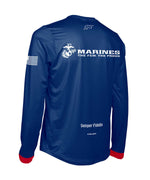 Men's USMC ENDURANCE Long Sleeve AIR TEE Shirt - Red, White and Blue - Made in the USA
