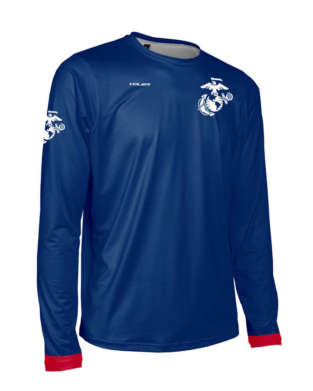marine corps long sleeve dress shirts Marine Corps MOS Embroidered Long Sleeve Golf Shirt, 2X / Navy / GLS403_EMB