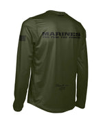 Men's USMC ENDURANCE LS AIR TEE Shirt - Olive and Black - Made in the USA