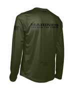 Men's USMC ENDURANCE LS AIR TEE Shirt - Olive and Black - Made in the USA