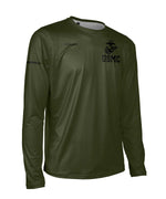 Men's USMC ENDURANCE LS AIR TEE Shirt - Olive and Black - Made in the USA