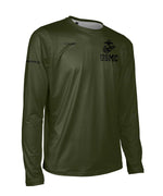 Men's USMC ENDURANCE LS AIR TEE Shirt - Olive and Black - Made in the USA