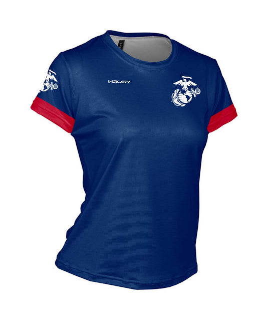 Women's USMC ENDURANCE AIR TEE - Red, White and Blue - Made in the USA