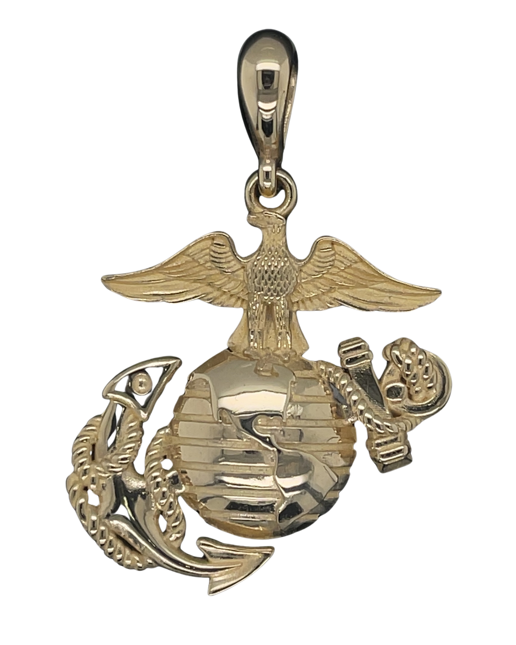Marine Corps 14K Gold Eagle Globe and Anchor Pendant 1