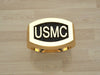 Solid Gold USMC Ring with Black Background