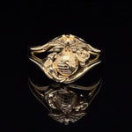 Beautiful 14K Yellow Gold Marine Corps Ring Ladies Design 7