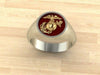 1/2 inch Wide Two Tone Gold Marine Corps Ring with Gold EGA