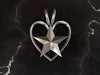 3/4" Tall Sterling Silver Heart with Silver Star