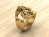 Custom Gold Marine Corps Ring with GySgt Rank and Years of Service - High Definition Solid 14K Gold