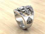 MR100 High Definition Solid Gold Marine Corps Ring