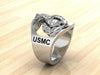 Custom Marine Corps Ring with 1stSgt Rank and Years of Service - MR100 High Definition Sterling Silver