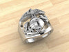 Custom Marine Corps Ring with Sgt Rank and Years of Service or USMC - MR100 High Definition Sterling Silver