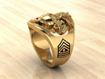 Custom Marine Corps Ring with USMC and Rank - MR100 High Definition Sterling Silver