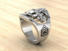 MR100 High Definition Sterling Silver Marine Corps Ring with USMC