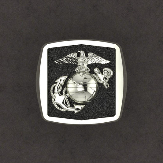 Large Marine Corps Ring with black background