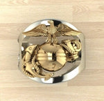 MR200 18K Two Tone Gold Marine Corps Ring with Rank and Years of Service or USMC