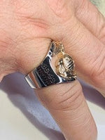 MR200 18K Two Tone Gold Marine Corps Ring with Rank and Years of Service or USMC