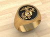 MR28 Beautiful 14K Gold Marine Corps Ring