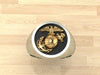 MR28 Beautiful 14K Two Tone Gold Marine Corps Ring